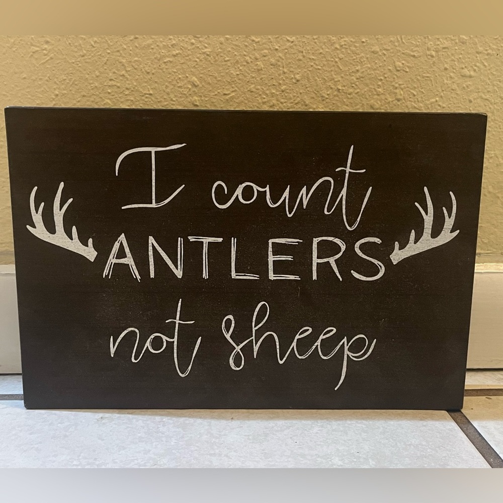 Kids Wall Decor I Count Antlers Not Sheep Canvas